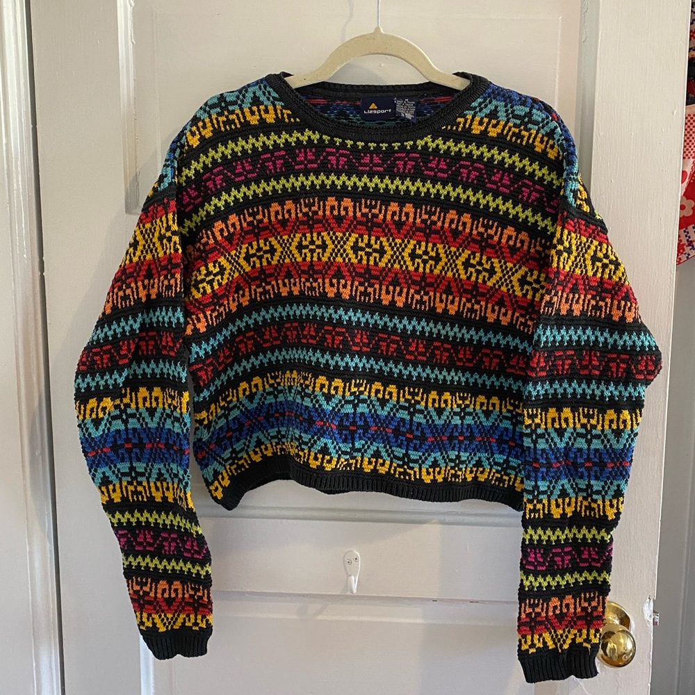 Vintage LizSport Knit Cropped Sweater
